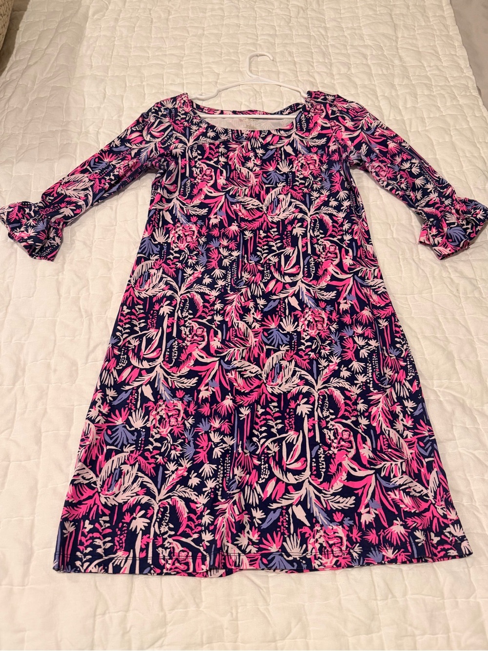 Lilly Pulitzer Navy, Hot Pink & White Floral Shift Dress